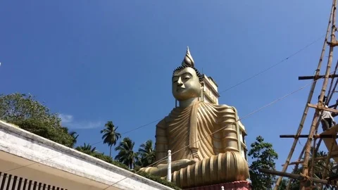 The largest statue of Buddha in all of Sri Lanka Wewurukannala Vihara Stock Footage 71608205
