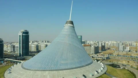 Largest structure in the form of tent Entertainment Center aerial view of the ce Stock Footage 240531479