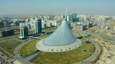 Largest structure in the form of tent Entertainment Center aerial view of the ce Stock Footage 240531939