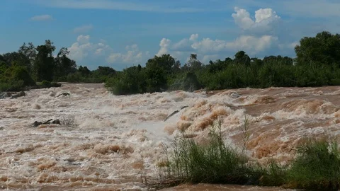 Largest waterfall in southeast Asia Stock Footage 89218378