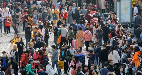 Largo Do Senado, Macau- 22 January 2019: Macau city with chinese new year dec Video stock 102232148