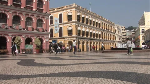 Largo do Senado Square, China, Macau Stock Footage 56617406