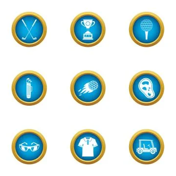 Lark icons set, flat style Stock Illustration