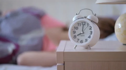 Larm clock calls 8 am Stock Footage 46025236