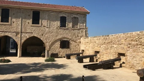 Larnaca Castle inside View Stock Footage 89586949