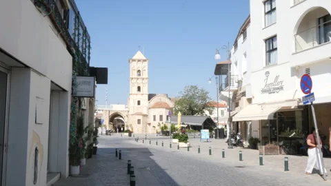 Larnaca, Cyprus, 2026,9th july, view of Pavlou Valsamaki historic street Vídeos de archivo 346602913