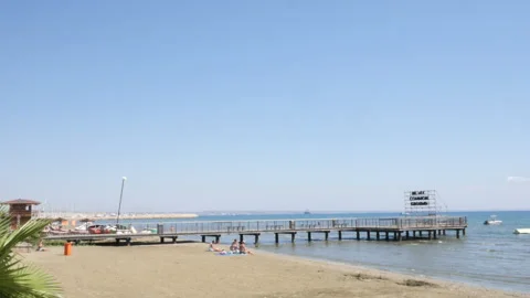 Larnaca, Cyprus, 2026,9th july, view of Larnaca Pier Vídeos de archivo 346603056