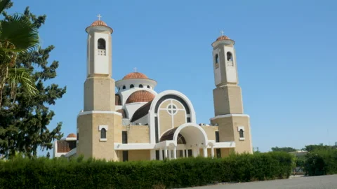 Larnaca, Cyprus, 2026,9th july, view of  Saint George Kontos church Vídeos de archivo 346603624