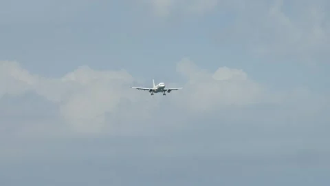 Larnaca, Cyprus, June 2, 2023, Aircraft Landing Over the Beach Stock Footage 246529031