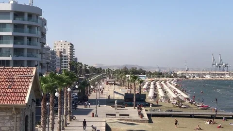 Larnaca, Finikoudes Stock Footage 82975521