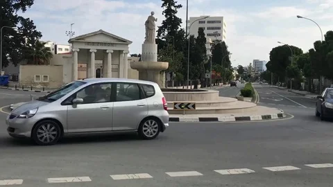 Larnaca Old Stadium Roundabout Time Lase Stock Footage 89615242
