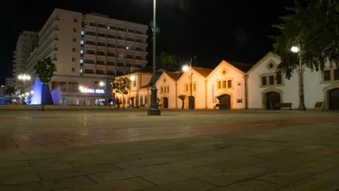 Larnaca square at night Foto stock