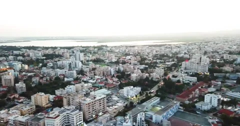 Larnca, Cyprus landscape and beach area Stock Footage 238862671