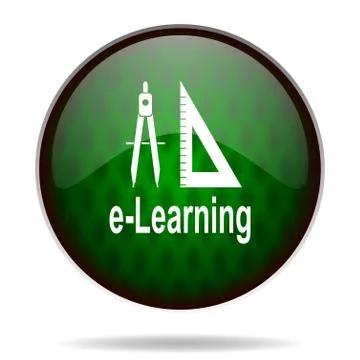 Larning green internet icon. Illustrazione stock