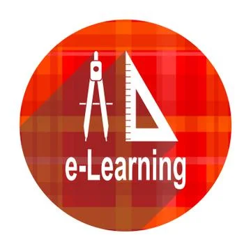 Larning red flat icon isolated. Stock Illustration