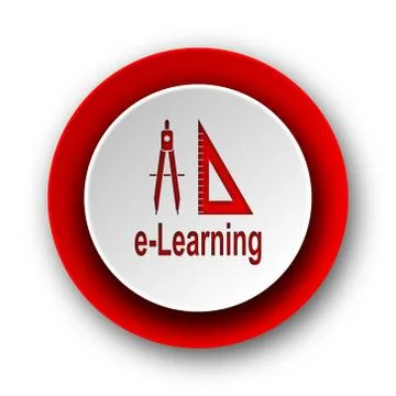 Larning red modern web icon on white background. Stock Illustration
