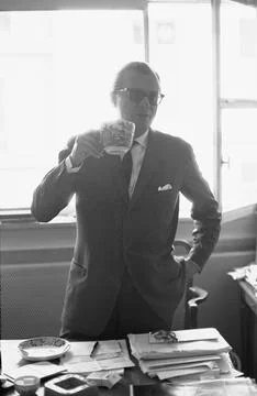 Lars Schmidt Drinks Coffee In His Office, Paris, France Stock Photos