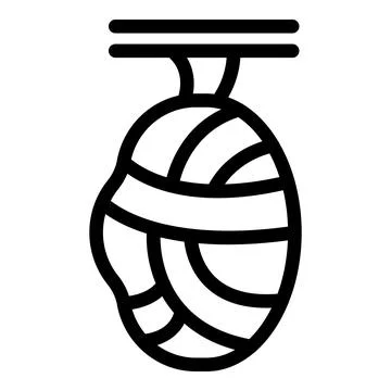 Larvae cocoon icon outline vector. Moth metamorphosis Illustrazione stock