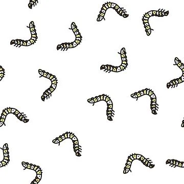 Larvae silkworm vector seamless pattern Stockillustratie