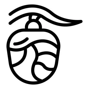 Larval wrapping icon outline vector. Silk cocoon growth 库存插图