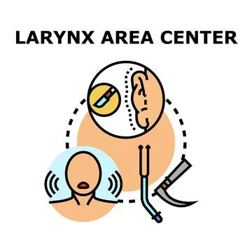 Larynx area center concepts illustration with medical instruments Stock Illustration