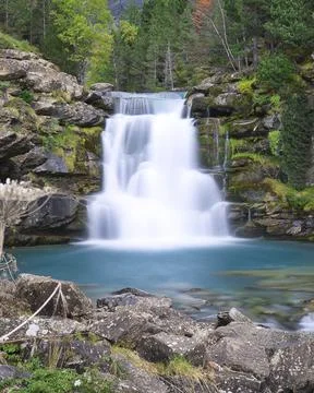 Las Gradas de Soaso waterfall in the Ordesa y Monte Perdido national park, in Stock Photos