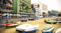 Las Palmas city beach motion view vintage style HD Footage