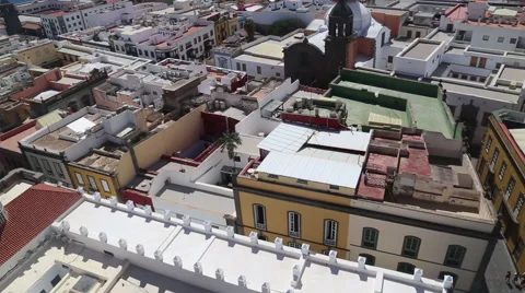 Las Palmas de Gran Canaria. View from Santa Ana Cathedral Stock Footage 68372553