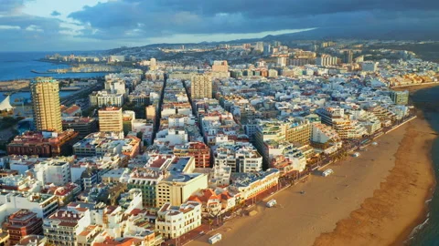 Las Palmas De Gran Canaria at sunset Stock Footage 201437745