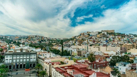 Las Palmas Skyline Spain Stock Footage 101740371