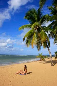 Las terrenas beach, samana peninsula 스톡 사진