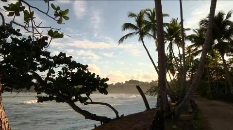 Las Terrenas Waves and Sunrise 2 库存影片 645618