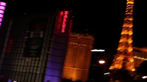 LAS VEGAS - BALLYS PAN TO EIFFEL TOWER Stock Footage 40714052