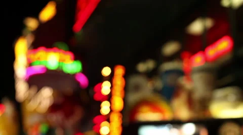 LAS VEGAS - BLURRED LIGHTS ROTATING SHOT Stock Footage 40706183