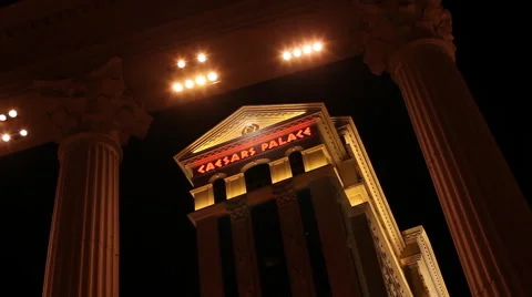 Las Vegas - Caesar's Palace Through Columns Stock Footage 40714459