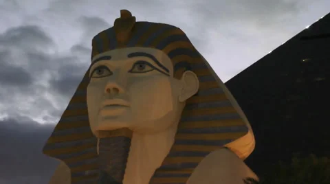 LAS VEGAS, CIRCA 2014: Statue of Sphinx from Luxor Hotel Casino Stock Footage 35420405