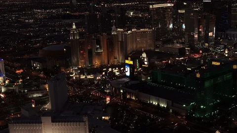 Las Vegas Circa-2016, Close-up Aerial View Sunset 2 Stock Footage 98593135