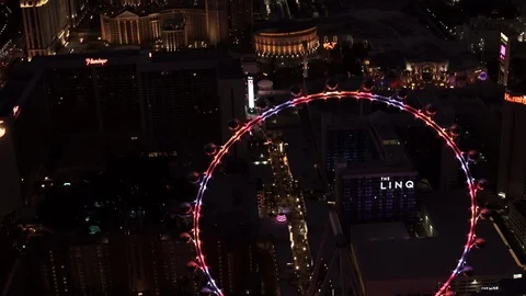 Las Vegas Circa-2016, Close-up Aerial View Sunset 4 Stock Footage 98593227