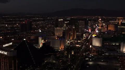 Las Vegas Circa-2016, Close-up Aerial View Sunset 5 Stock Footage 98593258