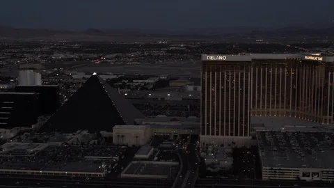 Las Vegas Circa-2016, Close-up Aerial View Sunset 31 Stock Footage 98594451