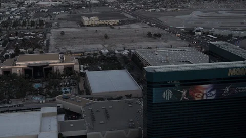 Las Vegas Circa-2016, Close-up Aerial View Sunset 24 Stock Footage 98594573