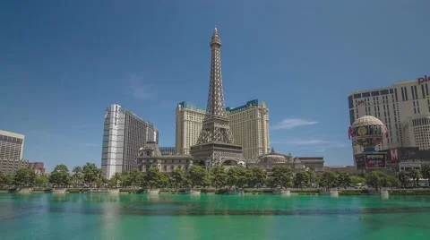 Las Vegas City Hyperlapse Eifel Tower Motion Timelapse Stock Footage 50035810