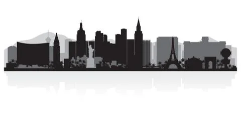 Las vegas city skyline silhouette Stock Illustration