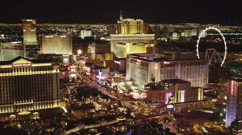 Las Vegas Elevated Night view Stock Footage 45897433