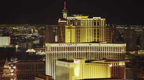 Las Vegas Elevated Night view Stock Footage 45899199