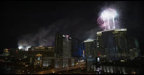 Las Vegas Fireworks 4 Stock Footage