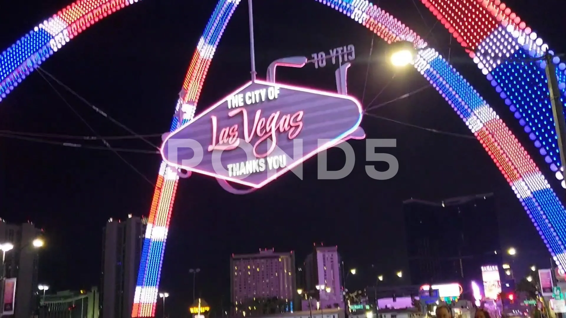 Las Vegas Gateway Arch Sign Close-up on , Stock Video