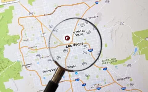 Las Vegas on Google Map 스톡 사진