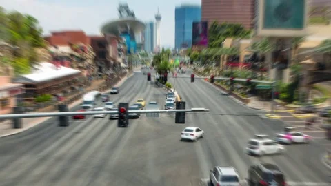 Las Vegas Intersection Strip Motion Blur Stock Footage 79427198