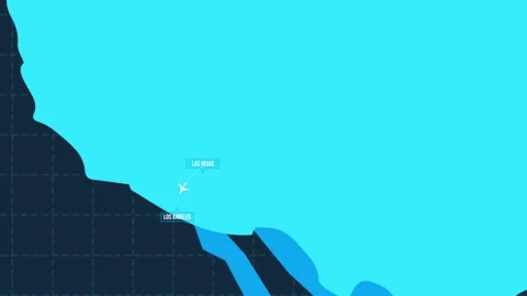 Las Vegas to Los Angeles Flight Animatio... | Stock Video | Pond5
